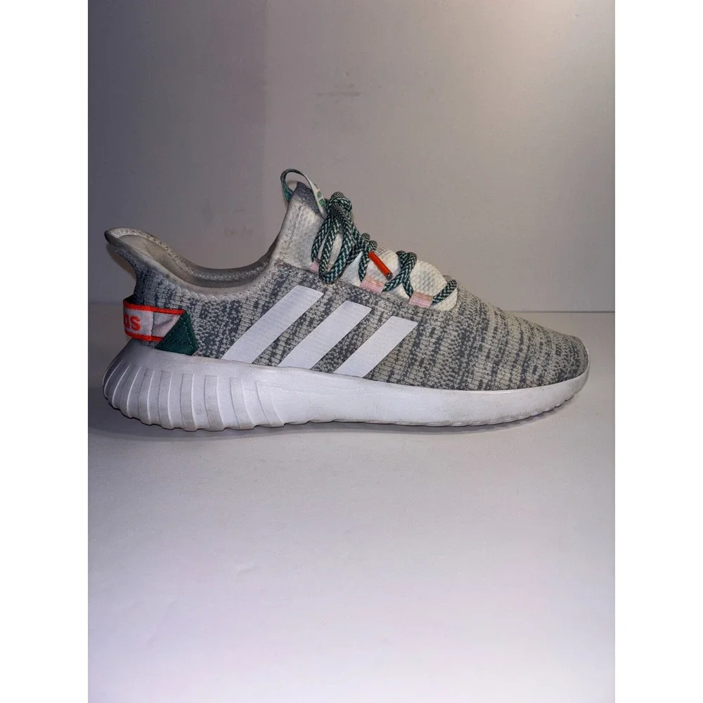 Adidas Kaptir X Running Shoes Womens 10 Gray 3-Stripes Upper Knit Lace Up EG2641